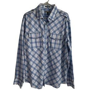 Men's XL Express Modern Fit Long Sleeve Button Up Plaid Shirt western look
